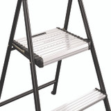 COSCO 11325ABK1E 2-Step Stepstool, 250 lb Capacity, 19" Working Height, 22.5" Spread, Black/Silver