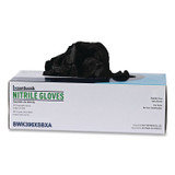 BOARDWALK 396XSCTA 396 Series Disposable General-Purpose Nitrile Gloves, Powder-Free, X-Small, 4.4 mil Thick, 9.5" Long, Black, 100/Box,10 BX/CT