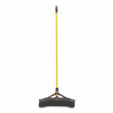 RUBBERMAID COMMERCIAL PROD. 2018727 Maximizer Push-to-Center Broom, Poly Bristles, 18 x 58.13, Steel Handle, Yellow/Black
