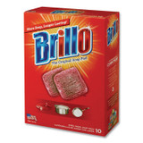 PUREX Brillo® 23310 Steel Wool Soap Pads, 2.5 x 3, Gray/Pink, 10 Pads/Box, 12 Boxes/Carton