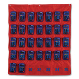 LEARNING RESOURCES LER0056 Multi-Use Storage Pocket Chart, 35 Pockets, 13 x 18, Red