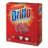 PUREX Brillo® 23318 Steel Wool Soap Pads, 2.5 x 3, Gray/Pink, 18 Pads/Box, 12 Boxes/Carton