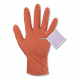 AMMEX CORPORATION GloveWorks® by GWUOFN46050 Ultra Industrial Flock-Lined Nitrile Disposable Gloves, Large, 8 mil Thick, 9.06" Long, Orange, 50/Box, 10 Boxes/Carton