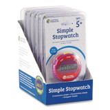 LEARNING RESOURCES LER0809 Simple Stopwatch, Accurate to 1/100 seconds, Randomly Assorted Colors, Black Lanyard, Set of 6