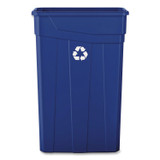BOARDWALK 23GLRECYCLEB Slim Recycling Container, 23 gal, Polypropylene, Blue