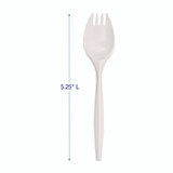 BOARDWALK SPORK Mediumweight Polypropylene Cutlery, Spork, Plastic, White, 1,000/Carton