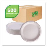 ECO-PRODUCTS,INC. EP-P013 Renewable Molded Fiber Plates, Sugarcane, 9" dia, Natural White, 500/Carton