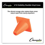 CHAMPION SPORT Sports C6OR Hi-Visibility Vinyl Cones, 6" Tall, Fluorescent Orange, 9.5" x 9.5" Base