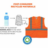 Tenacious Holdings, Inc Ergodyne 21993 Ergodyne GloWear 8205HL-ECO Recycled Hi-Vis Vests