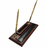 Dacasso Limited, Inc Dacasso A8012 Dacasso Rosewood & Leather Pen Stand/Cell Phone Holder