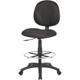 Norstar Office Products Inc Boss B1690-BK Boss Stand Up Fabric Drafting Stool with Foot Rest, Black