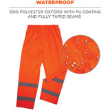 Tenacious Holdings, Inc GloWear 25448 GloWear 8916 Lightweight Hi-Vis Rain Pants - Class E