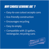 Genuine Joe 98219 Genuine Joe 23-Gallon Recycling Bin Cutout Lid