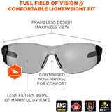 Tenacious Holdings, Inc Ergodyne 59185 Ergodyne Skullerz SAGA Anti-Scratch & Enhanced Anti-Fog Safety Glasses, Sunglasses