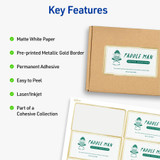 Avery Avery&reg; 6541 Avery&reg; Labels with Metallic Gold Borders, 2" x 4" , 100 (6541)