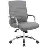 Norstar Office Products Inc Boss B696CRB-GY Boss Modern Executive Conference Chair-Ribbed Grey Norstar Office Products Inc Boss B696CRB-GY Boss Modern Executive Conference Chair-Ribbed Grey