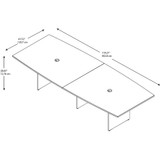 Bush Industries, Inc Bush Business Furniture 99TB12048MRK Bush Business Furniture 120L x 48W Boat Top Conference Table - Mocha Cherry