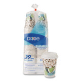 GEORGIA PACIFIC Dixie® 5310CMB600CT PerfecTouch Paper Hot Cups and Lids Combo, 10 oz, Coffee Haze Design, 50/Pack, 6 Packs/Carton