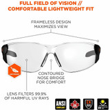 Tenacious Holdings, Inc Ergodyne 59105 Ergodyne Skullerz SAGA Anti-Scratch & Enhanced Anti-Fog Safety Glasses, Sunglasses