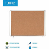 Bi-silque S.A MasterVision VT340601760 MasterVision Water-Resistant Enclosed Corkboard