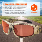 Tenacious Holdings, Inc Skullerz 50321 Skullerz Polarized Copper Safety Glasses