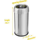 HLS Commercial HLS16STR HLS Commercial Stainless Steel Open Top Trash Can