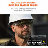 Tenacious Holdings, Inc Ergodyne 55104 Ergodyne Skullerz OSMIN Anti-Scratch & Enhanced Anti-Fog Safety Glasses, Sunglasses