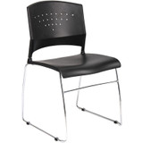 Norstar Office Products Inc Boss B1400-BK-1 Boss Black Stack Chair With Chrome Frame, 1Pc Pack