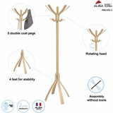Alba, Inc Alba PMCAFEC Alba High-capacity Wood Coat Stand