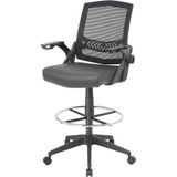 Norstar Office Products Inc Boss B16223-BK Boss Black Flip Arm Mesh Drafting Stool Norstar Office Products Inc Boss B16223-BK Boss Black Flip Arm Mesh Drafting Stool
