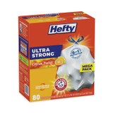 REYNOLDS FOOD PACKAGING Hefty® E88354 Extra Heavy-Duty Ultra Strong Scented Tall Kitchen Bags, Drawstring, 13 gal, Citrus Twist, 23.75" x 24.88", White, 80/Box