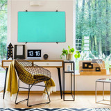 Floortex FCVGM2436TG Floortex Viztex&reg; Glacier Teal Multi-Purpose Grid Glass Dry-Erase Board 24" x 36"