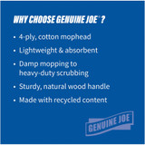 Genuine Joe 54201 Genuine Joe Wood Handle Complete Wet Mop