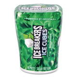 THE HERSHEY COMPANY ICE BREAKERS 22002651 Ice Cubes Spearmint Sugar-Free Gum, Spearmint, 40 Cubes/Bottle, 4 Bottles/Carton