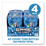 THE HERSHEY COMPANY ICE BREAKERS 22002645 Ice Cubes Peppermint Sugar-Free Gum, Peppermint, 40 Cubes/Bottle, 4 Bottles/Carton