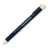 AMERICAN TOMBOW INC. 51535 Wax-Based Marking Pencil, Twist-Advance, 4.4 mm, White Marks, Navy Blue Barrel, 10/Box