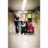 UNGER RRSPL RestroomRx Janitorial Carts with 32 qt Bucket, Plastic, 24 x 21 x 25, Black