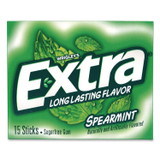THE WRIGLEY COMPANY Wrigley's® 22002638 Extra Spearmint Sugar-Free Gum, Spearmint, 15 Sticks/Pack, 10 Packs/Carton
