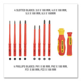 GREAT NECK SAW MFG. OEMTOOLS® 22593 Insulated 10-Piece Interchangeable Bit Screwdriver Set, Metric Phillips and Slotted Blade Bits, Orange/Yellow Handle