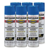 RUST-OLEUM CORPORATION 7524838CT Professional Spray Paint, Gloss Safety Blue, 15 oz Aerosol Can, 6/Carton