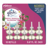 SC JOHNSON Glade® 353730 Plugin Scented Oil Refill, Exotic Tropical Blossoms, 0.67 oz, 10/Pack