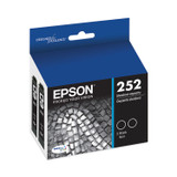 EPSON AMERICA, INC. T252120D2 T252120D2 (T252) DURABrite Ultra Ink, 350 Page-Yield, Black, 2/Pack