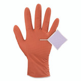 AMMEX CORPORATION GloveWorks® by GWUOFN44050 Ultra Industrial Flock-Lined Nitrile Disposable Gloves, Medium, 8 mil Thick, 9.06" Long, Orange, 50/Box, 10 Boxes/Carton