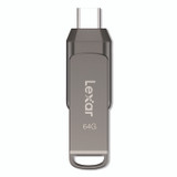 LEXAR MEDIA INC. LJDD40064GB JumpDrive D400 USB 3.1 Flash Drive, 64 GB, Titanium