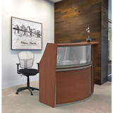 LINEA ITALIA RC310CH Reception Desk with Polycarbonate, 72 x 32 x 46, Cherry