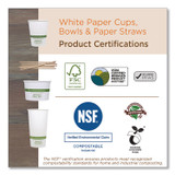 WORLD CENTRIC BOPA8 Paper Bowls, 8 oz, 3.5" Diameter x 2.3" h, White, 1,000/Carton