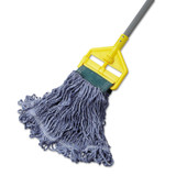 RUBBERMAID COMMERCIAL PROD. D252 BLU Super Stitch Blend Mop Head, Cotton/Synthetic, Medium, Blue, 6/Carton