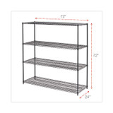 ALERA SW207224BA BA Plus Wire Shelving Kit, Four-Shelf, 72w x 24d x 72h, Black Anthracite Plus