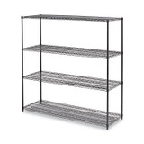 ALERA SW207224BA BA Plus Wire Shelving Kit, Four-Shelf, 72w x 24d x 72h, Black Anthracite Plus
