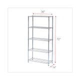ALERA SW853614SR Residential Wire Shelving, Five-Shelf, 36w x 14d x 72h, Silver